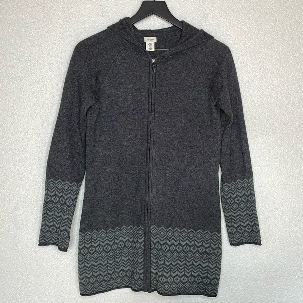 Aspen Gray Zip Up Hooded Sweater Size XS